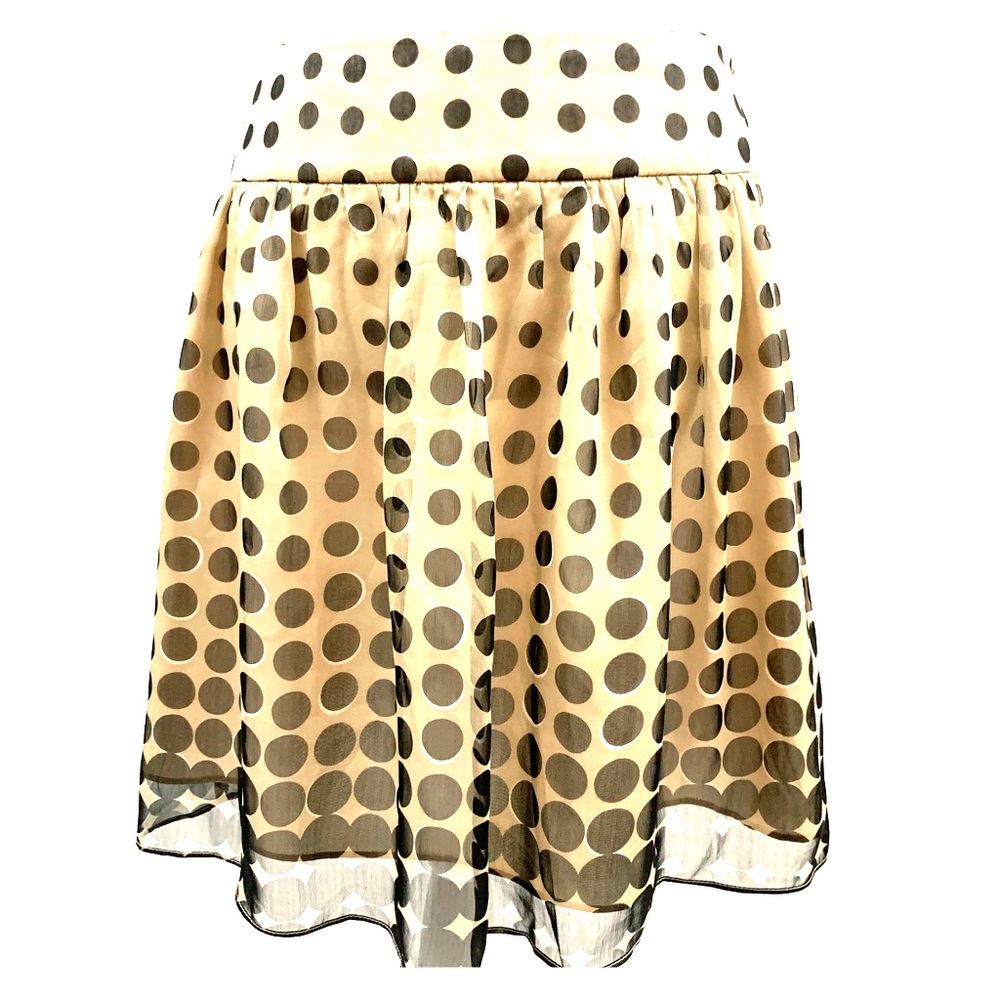 The Limited: Black and Creme Polka Dot Skirt